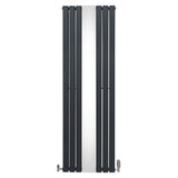 Flat Mirror Radiator & Valves - 1800mm x 565mm - Anthracite Grey - Used - Acceptable