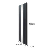 Flat Mirror Radiator & Valves - 1800mm x 565mm - Anthracite Grey - Used - Good