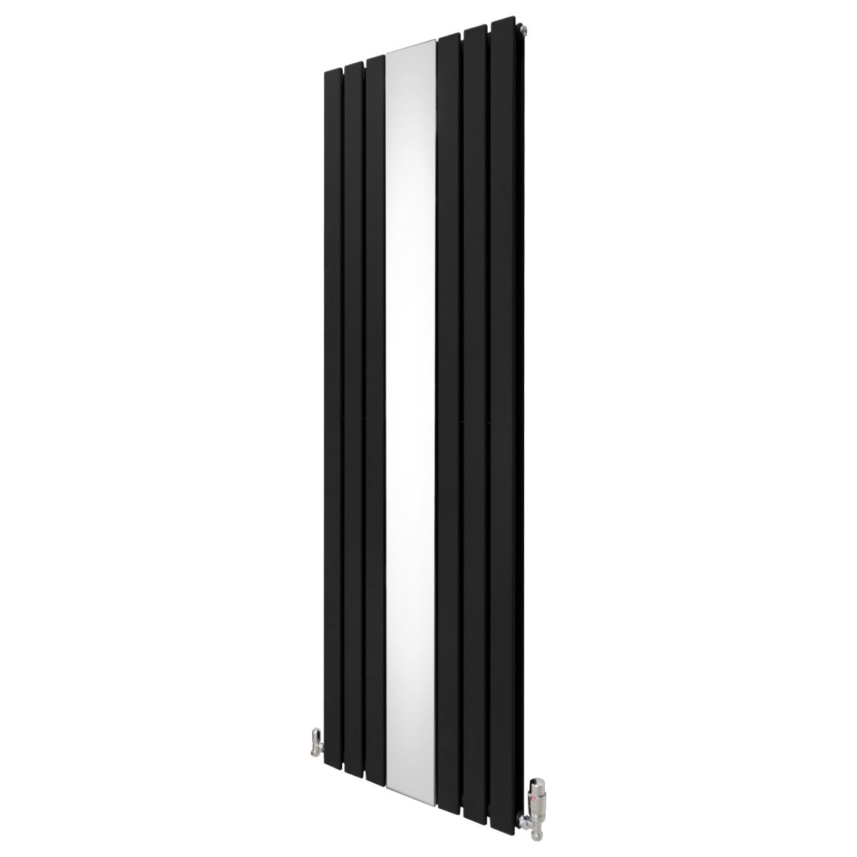 Flat Mirror Radiator & Valves - 1800mm x 565mm - Black - Used - Good