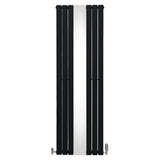 Flat Mirror Radiator & Valves - 1800mm x 565mm - Black - Used - Good
