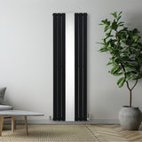 Flat Mirror Radiator & Valves - 1800mm x 565mm - Black - Used - Good