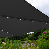 Grey 3m LED Cantilever Parasol & Plain Base - Like New