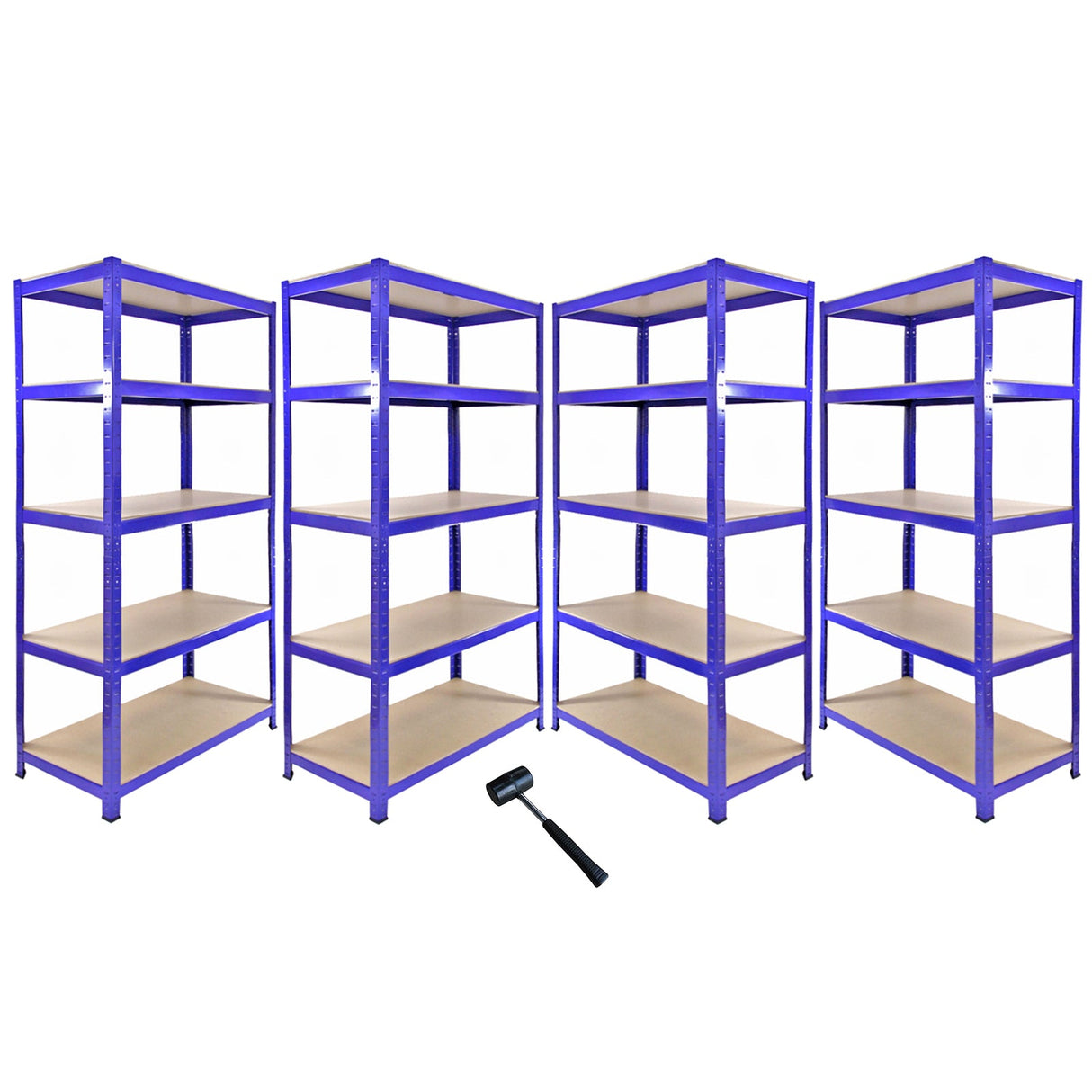 Monster Racking T-Rax Corner Shelving Unit & 4x 90cm Garage Storage Bays, Blue - Used - Very Good