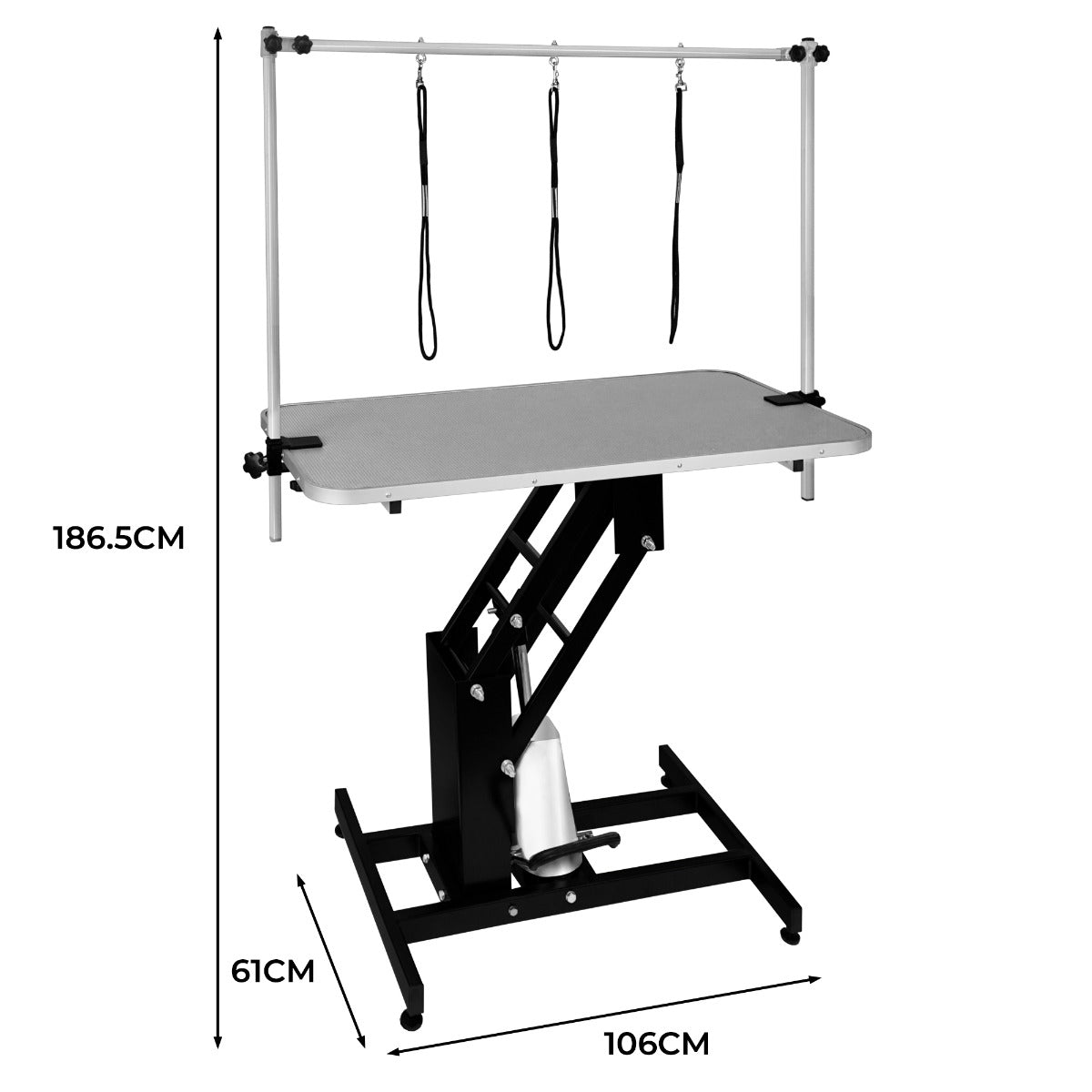 Black Hydraulic Grooming Table - Grey Table Top - Used - Acceptable