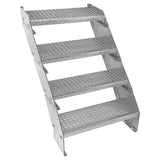 Adjustable 4 Section Galvanised Staircase - 600mm Wide - Used - Good