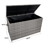 Rattan Cushion Storage Box - Grey - Used - Very Good