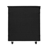 Rattan Corner Set & Cushion Storage Box - Black - Used - Good