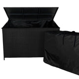 Rattan Corner Set & Cushion Storage Box - Black - Used - Good