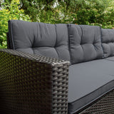 Rattan Corner Set & Cushion Storage Box - Black - Used - Good