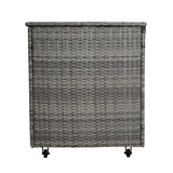 Rattan Corner Set & Cushion Storage Box - Grey - Like New