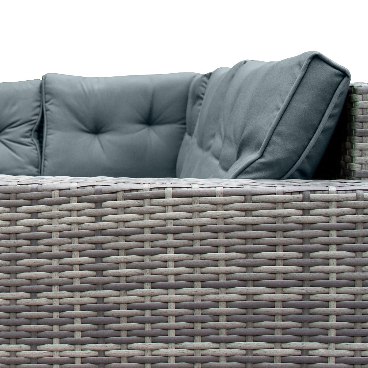 Rattan Corner Set & Cushion Storage Box - Grey - Like New