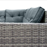 Rattan Corner Set & Cushion Storage Box - Grey - Like New
