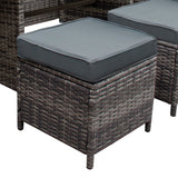 Rattan Corner Set & Cushion Storage Box - Grey - Used - Good