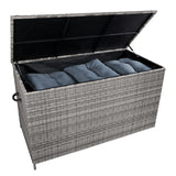 Rattan Corner Set & Cushion Storage Box - Grey - Like New