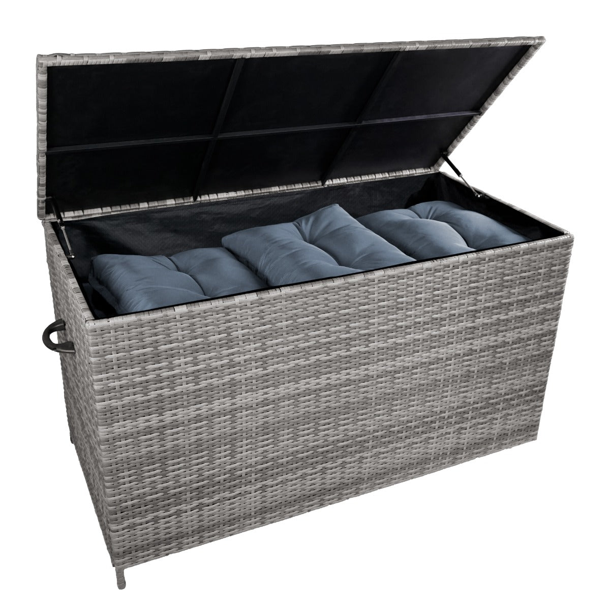 Rattan Corner Set & Cushion Storage Box - Grey - Used - Acceptable