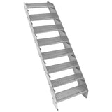Adjustable 8 Section Galvanised Staircase - 600mm Wide - Used - Acceptable