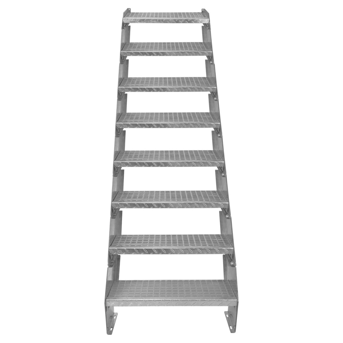 Adjustable 8 Section Galvanised Staircase - 600mm Wide - Used - Good