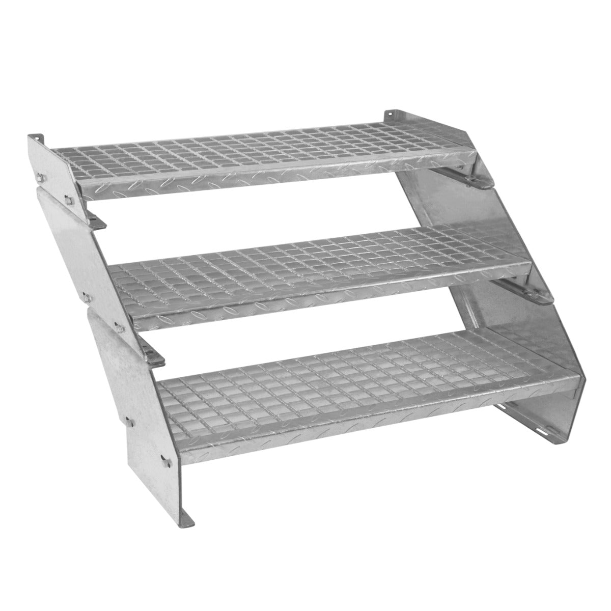 Adjustable 3 Section Galvanised Staircase - 900mm Wide - Used - Acceptable