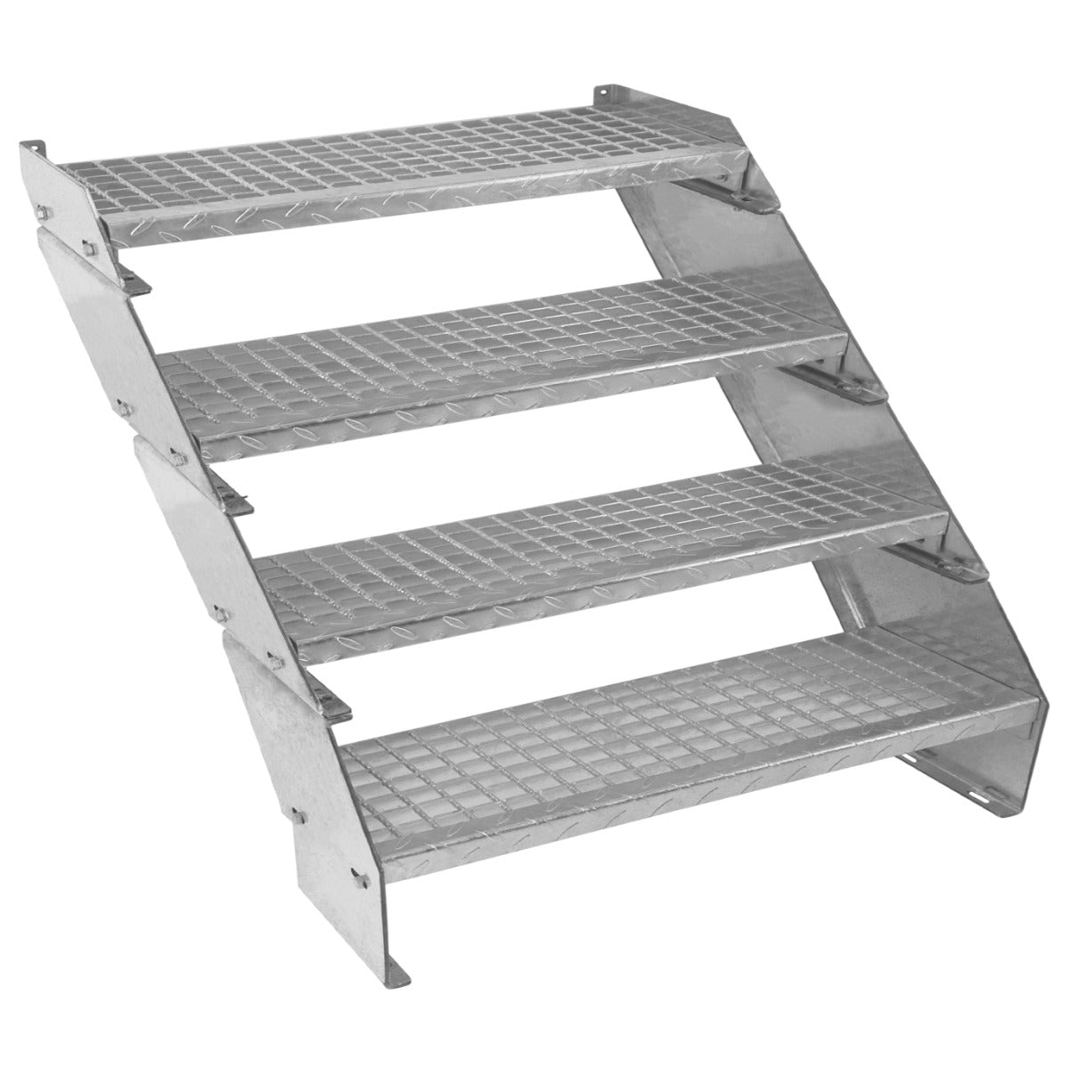 Adjustable 4 Section Galvanised Staircase - 900mm Wide - Used - Acceptable