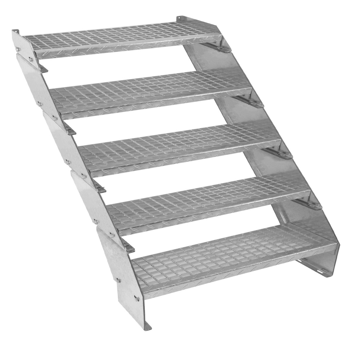 Adjustable 5 Section Galvanised Staircase - 900mm Wide - Used - Acceptable