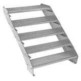 Adjustable 5 Section Galvanised Staircase - 900mm Wide - Used - Acceptable