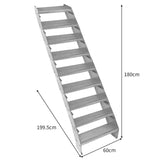 Adjustable 9 Section Galvanised Staircase - 600mm Wide - Used - Acceptable