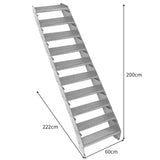 Adjustable 10 Section Galvanised Staircase - 600mm Wide - Used - Very Good