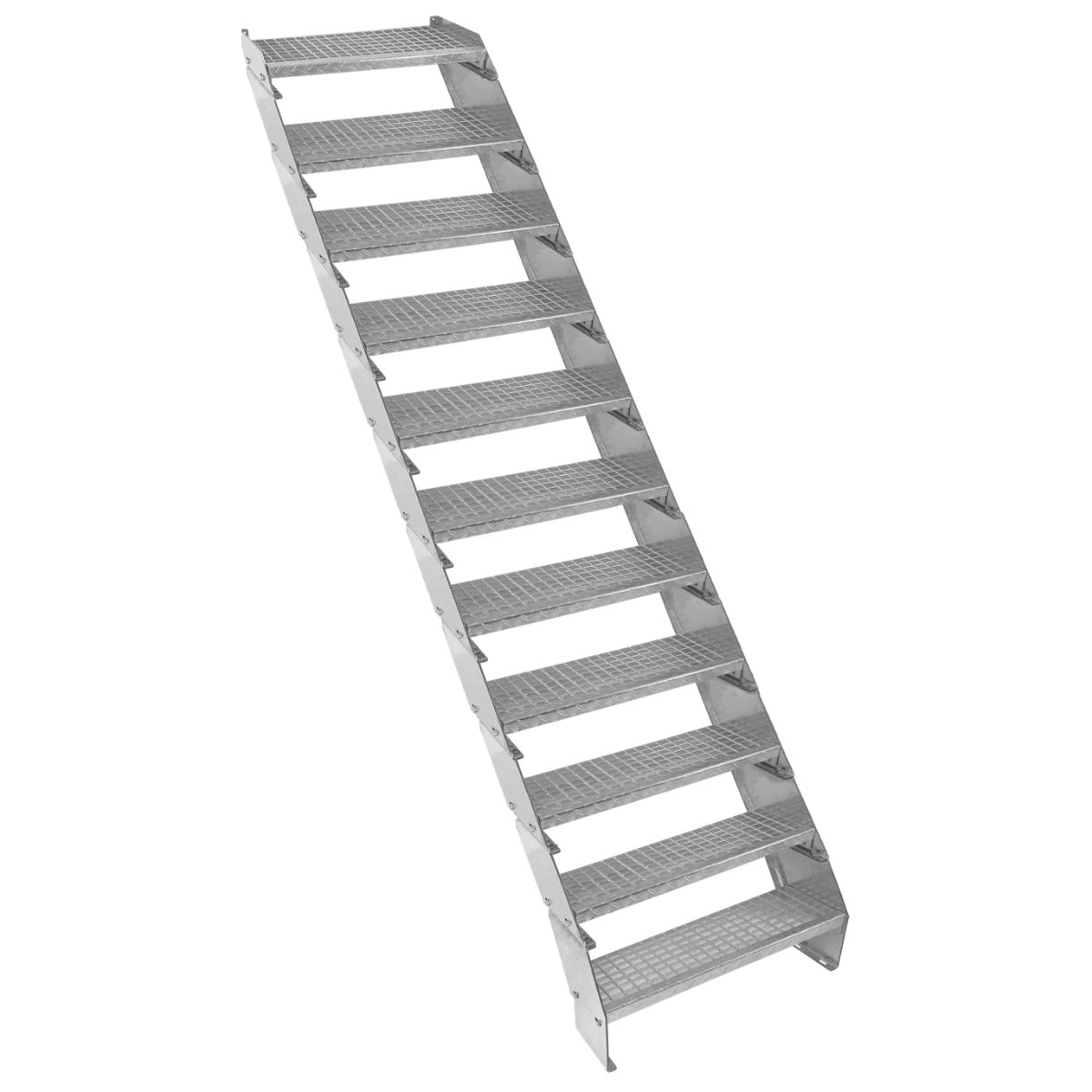 Adjustable 11 Section Galvanised Staircase - 600mm Wide - Used - Very Good