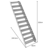 Adjustable 11 Section Galvanised Staircase - 600mm Wide - Like New