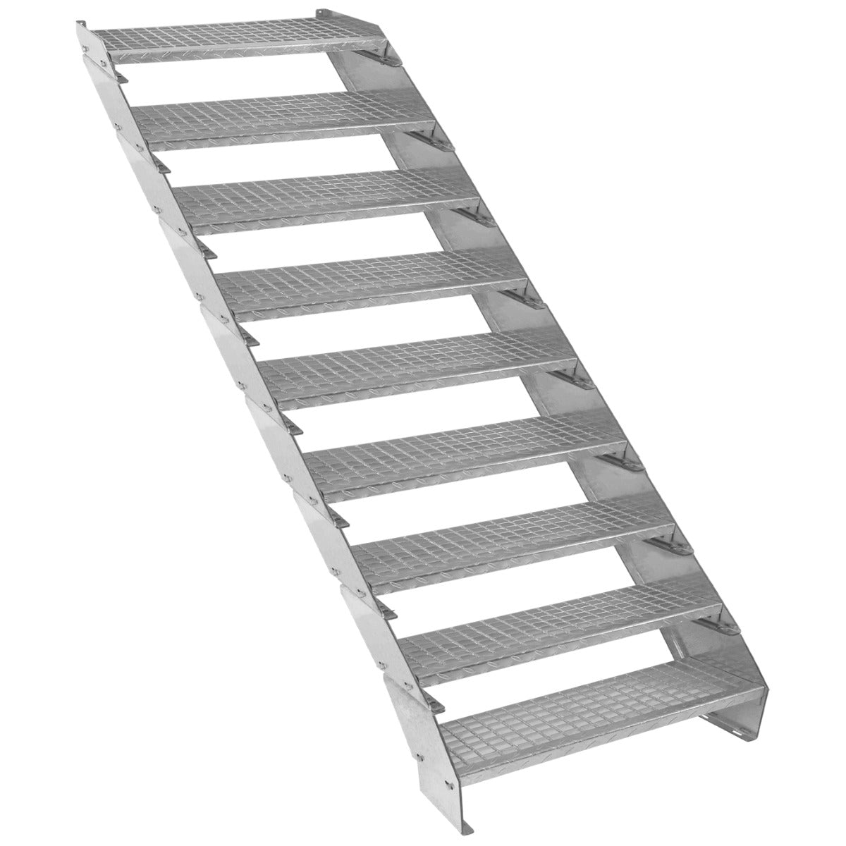 Adjustable 9 Section Galvanised Staircase - 900mm Wide - Used - Very Good