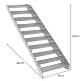 Adjustable 10 Section Galvanised Staircase - 900mm Wide - Used - Acceptable