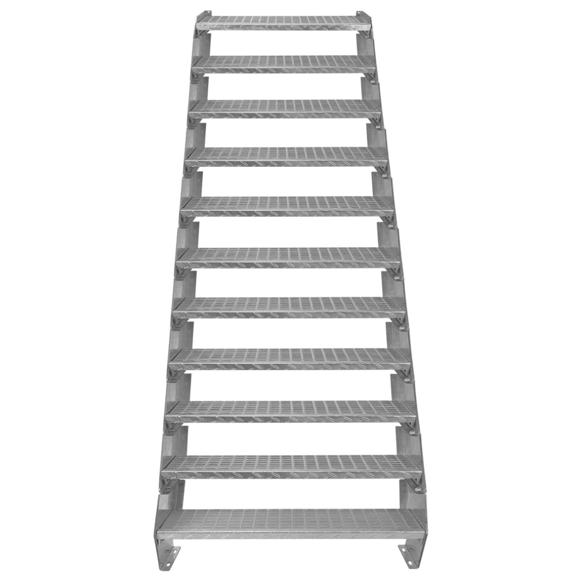 Adjustable 11 Section Galvanised Staircase - 900mm Wide - Like New