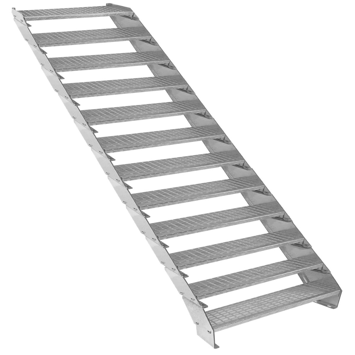 Adjustable 12 Section Galvanised Staircase - 900mm Wide - Used - Acceptable