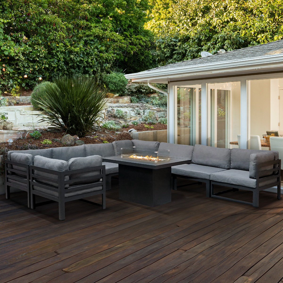 Modular Garden Furniture Set With Fire Pit - Like New