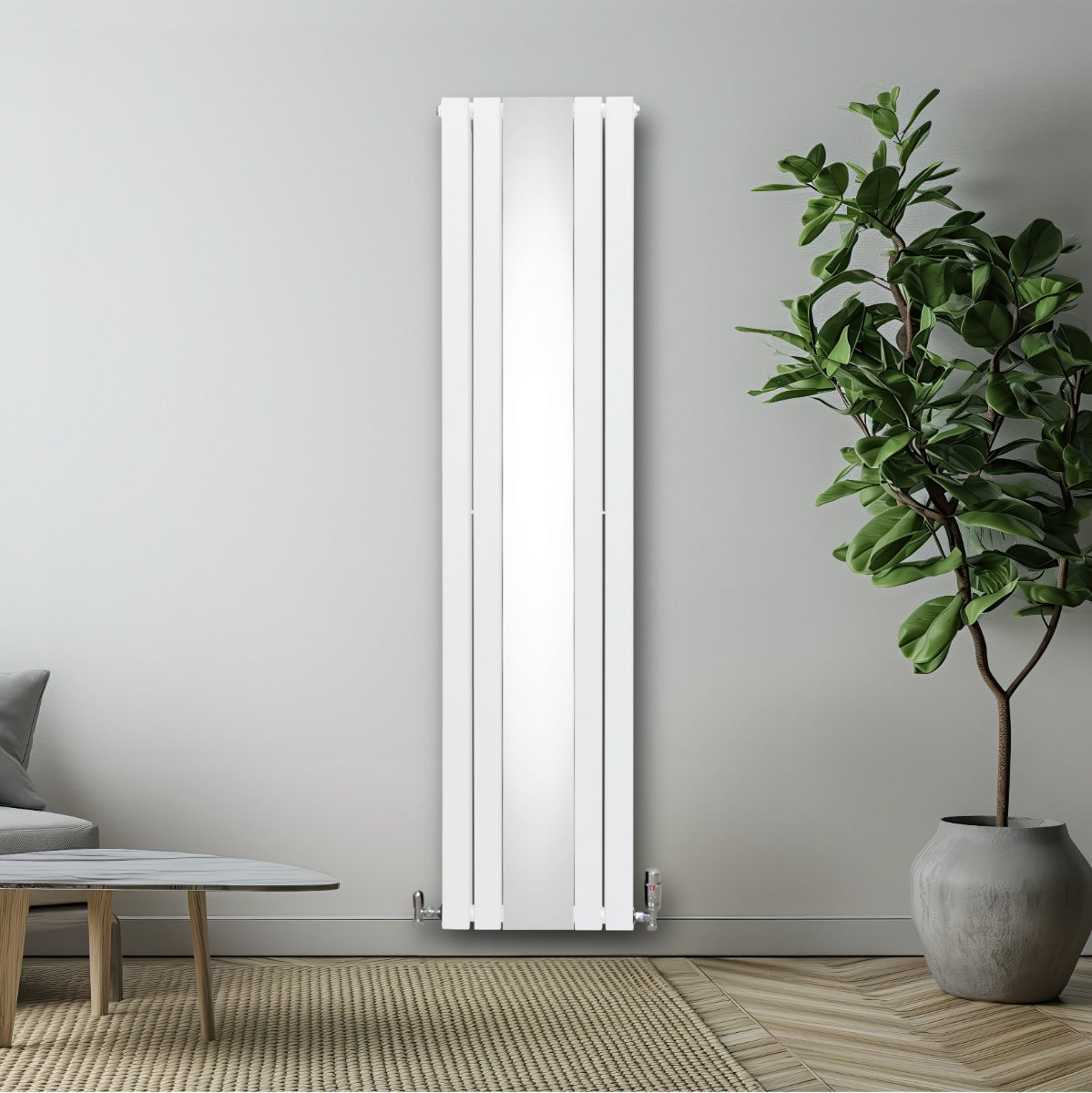 Flat Mirror Radiator - 1800mm x 425mm - White - Used - Very Good