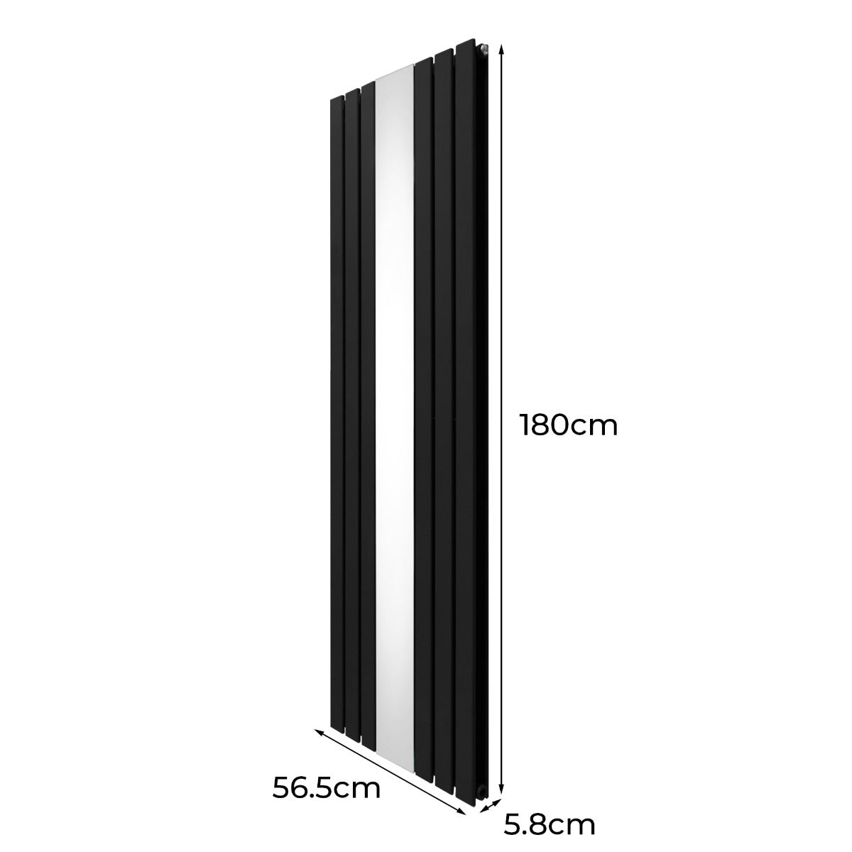 Flat Mirror Radiator - 1800mm x 565mm - Black - Used - Good