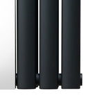 Oval Mirror Radiator - 1800mm x 380mm - Anthracite Grey - Used - Good