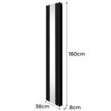 Oval Mirror Radiator - 1800mm x 380mm - Black - Used - Acceptable