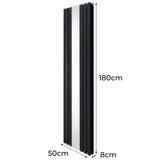Oval Mirror Radiator - 1800mm x 500mm - Anthracite Grey - Used - Acceptable