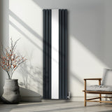 Oval Mirror Radiator - 1800mm x 500mm - Anthracite Grey - Used - Very Good
