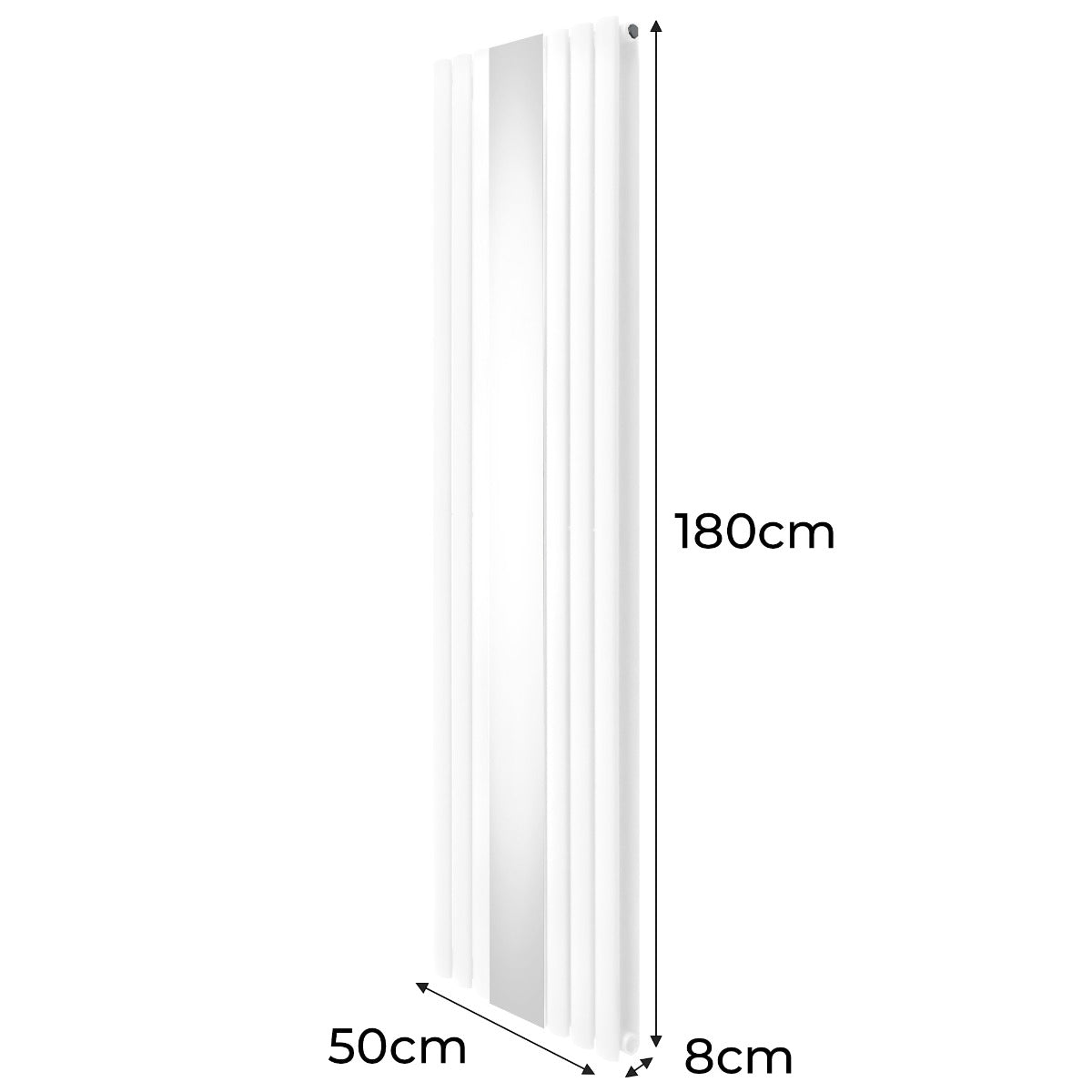 Oval Mirror Radiator - 1800mm x 500mm - White - Used - Acceptable