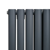 Oval Column Radiator – 600mm x 600mm - Anthracite Grey - Used - Acceptable