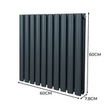 Oval Column Radiator – 600mm x 600mm - Anthracite Grey - Used - Acceptable