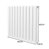 Oval Column Radiator – 600mm x 600mm - White - Used - Acceptable