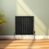 Oval Column Radiator – 600mm x 600mm - Black - Used - Good
