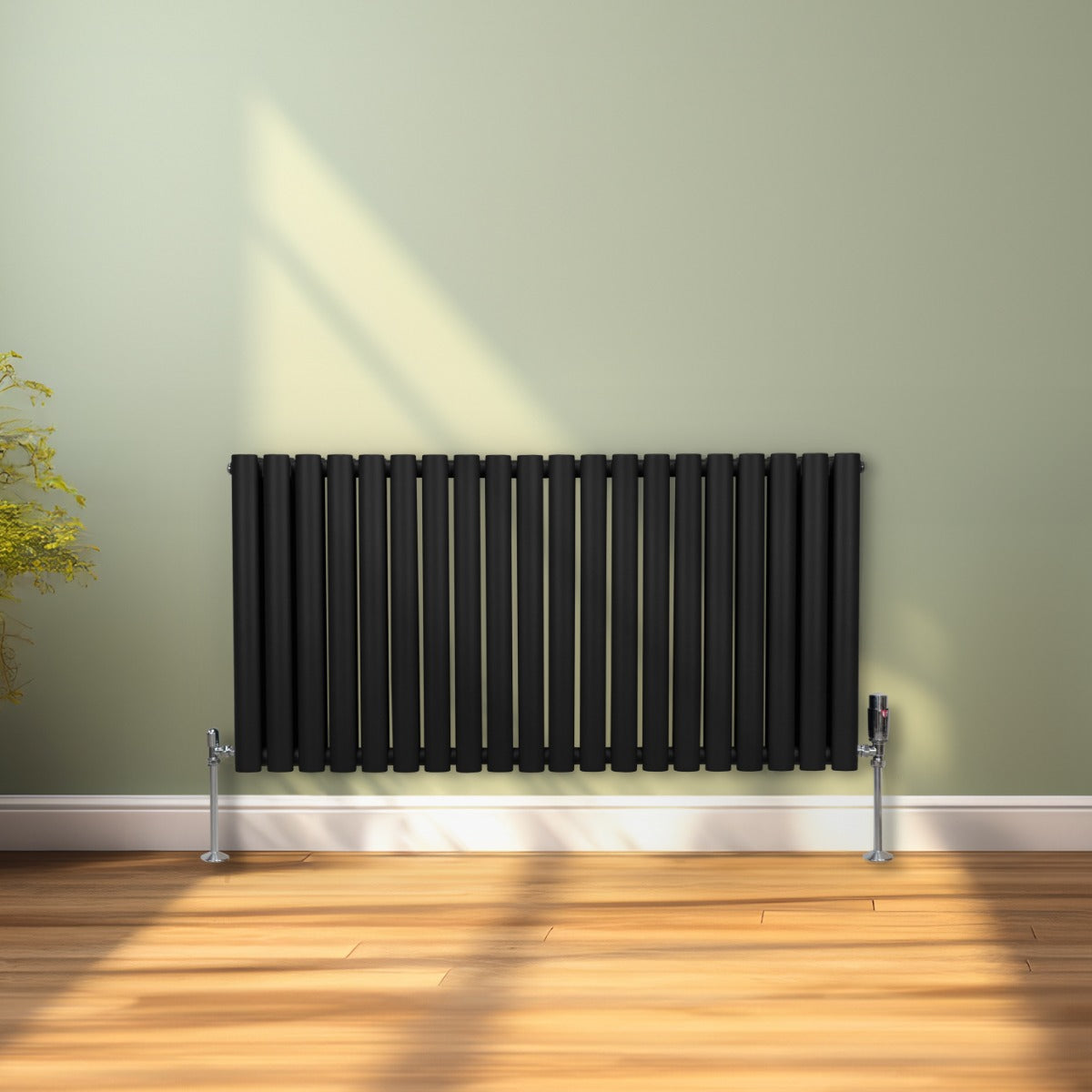 Oval Column Radiator – 600mm x 1200mm – Black - Used - Acceptable