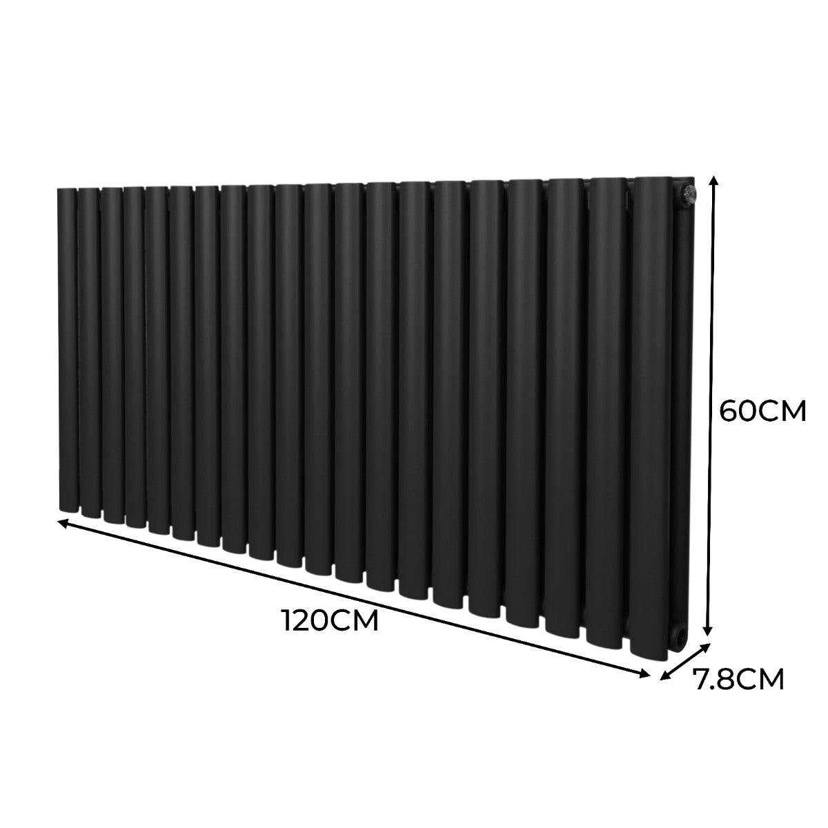 Oval Column Radiator – 600mm x 1200mm – Black - Used - Acceptable