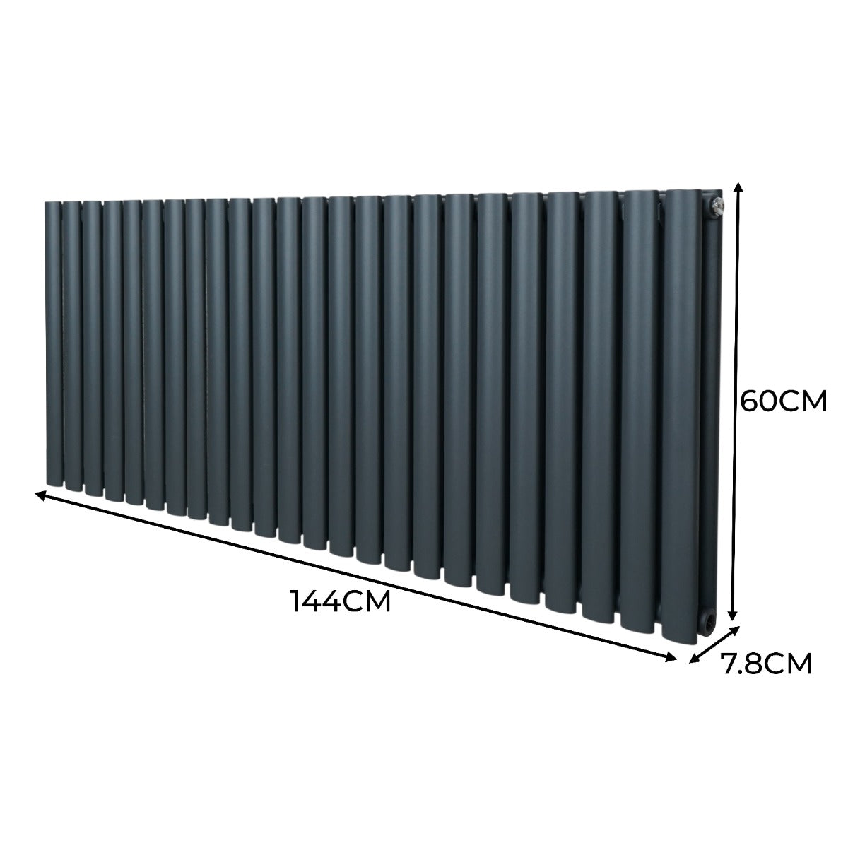Oval Column Radiator – 600mm x 1440mm – Anthracite Grey - Used - Very Good
