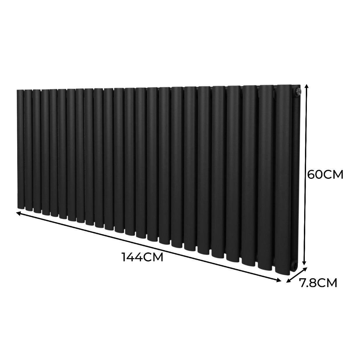 Oval Column Radiator – 600mm x 1440mm – Black - Like New