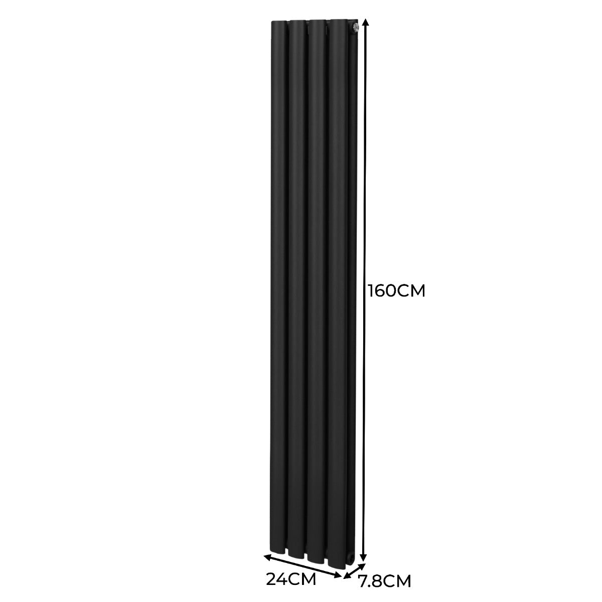 Oval Column Radiator – 1600mm x 240mm – Black - Used - Acceptable